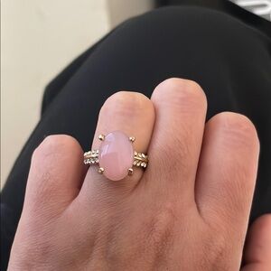 Pink and Gold resin. Ring with Intricate Design